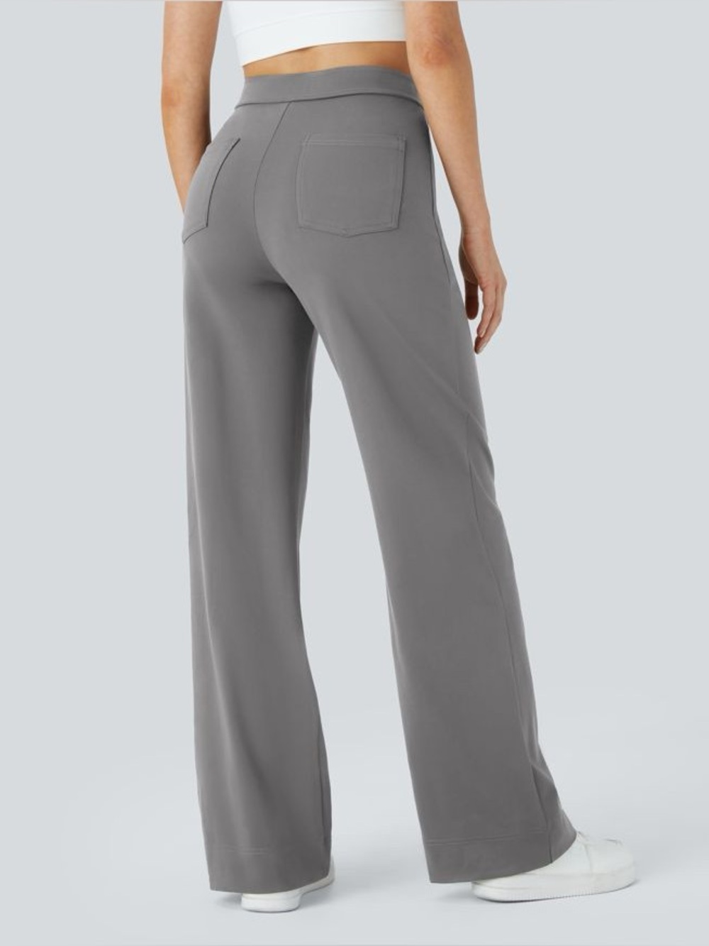 Halara‎ DayStretch High-Rise Pockets Straight Leg Casual Utility Pants Sage L - Picture 13 of 14